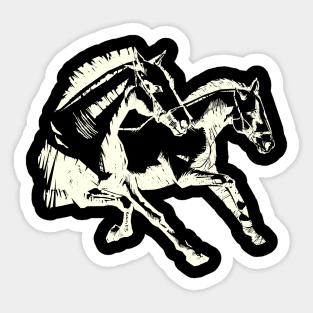 Two Horses White Sticker